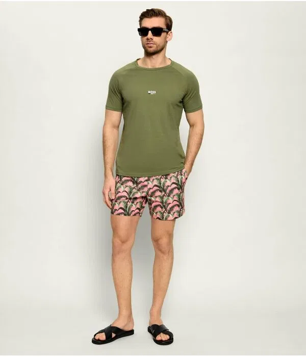 Мужская футболка с круглым вырезом T-Shirt RN BOSS, Verde Oliva — фото 2