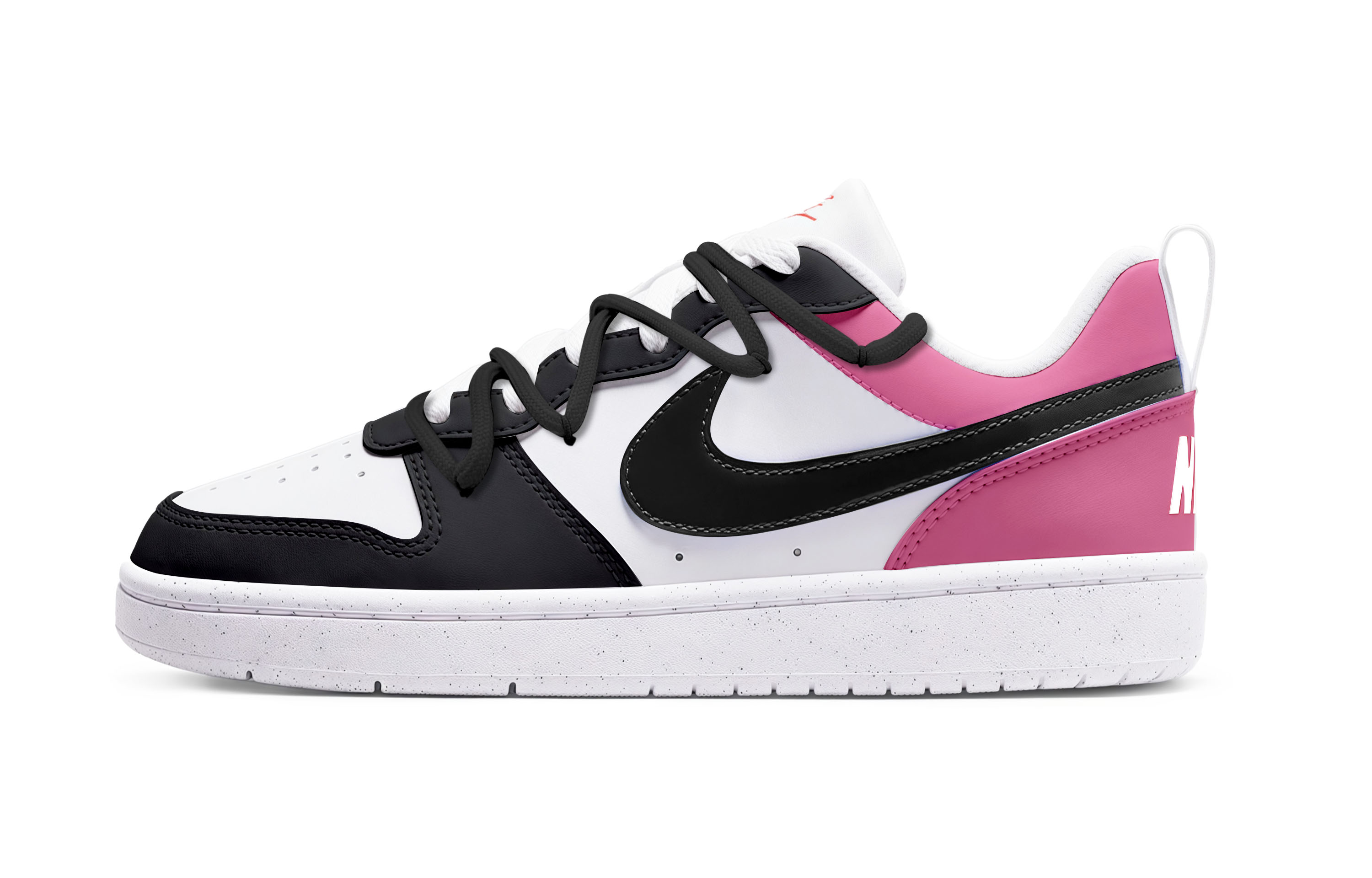 

Nike Кроссовки для скейтбординга Court Borough противоскользящие износостойкие низкие черно-розовые для подростков