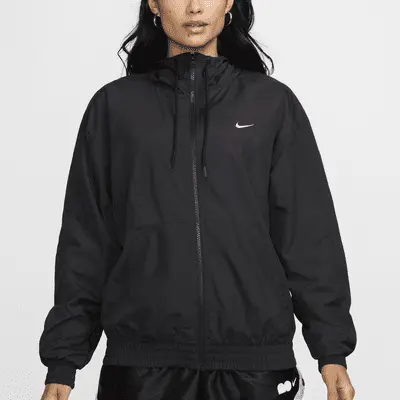 Куртка Nike Sportswear Classic Wovens, черный/белый — фото 4