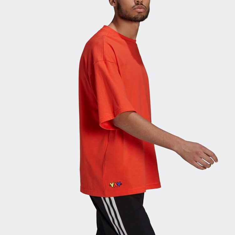 Футболка унисекс флуоресцентно-красная Adidas, красный — фото 3
