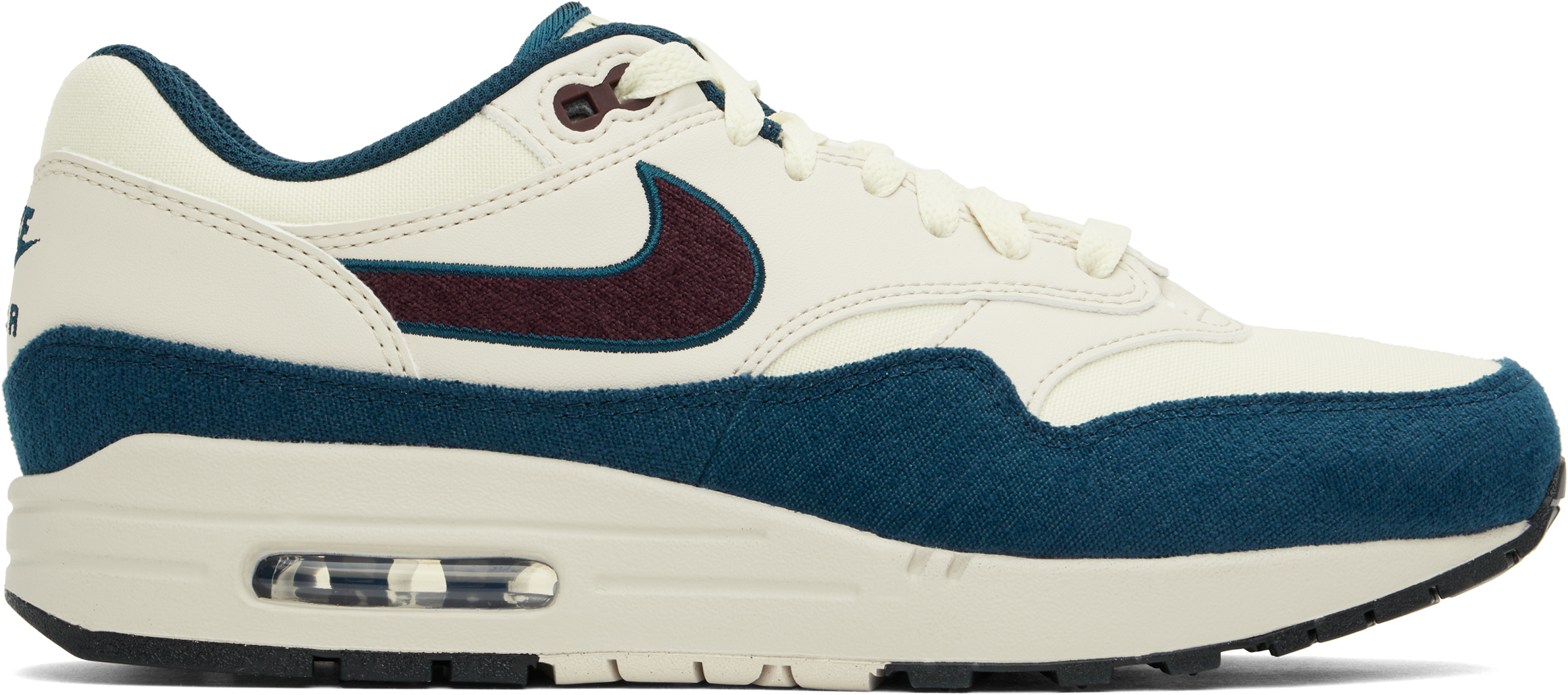 

Кроссовки Air Max 1 в оттенках белого и бордового Nike