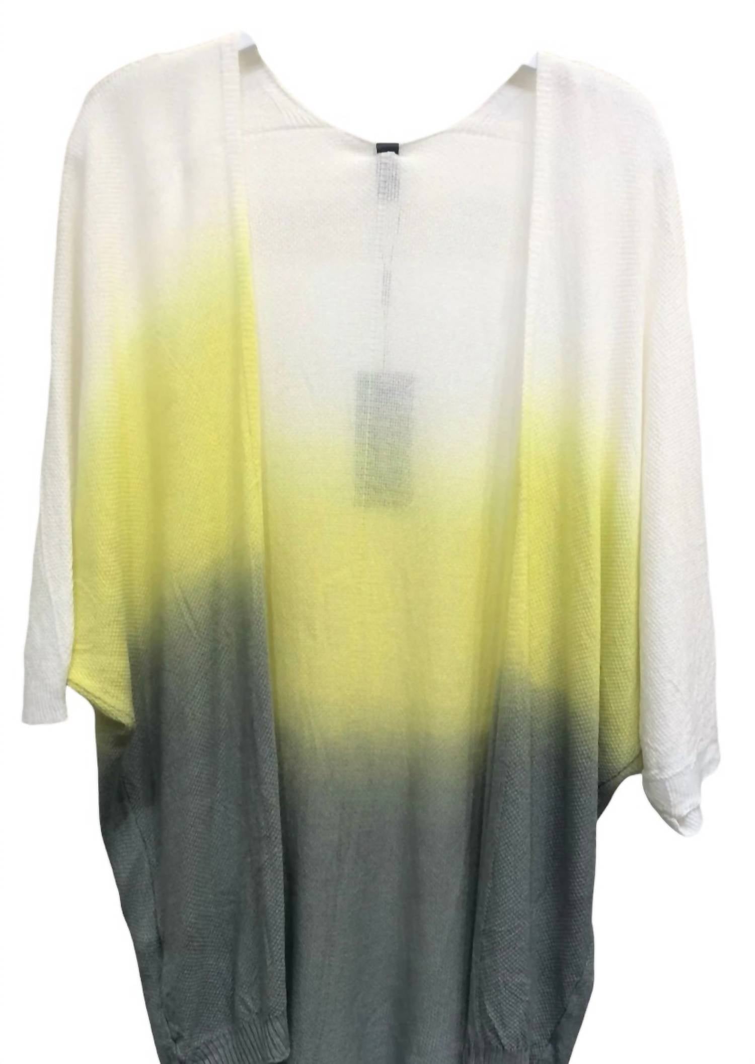 

Женский легкий вязаный кардиган Dip Dye белого/желтого цвета Venti6