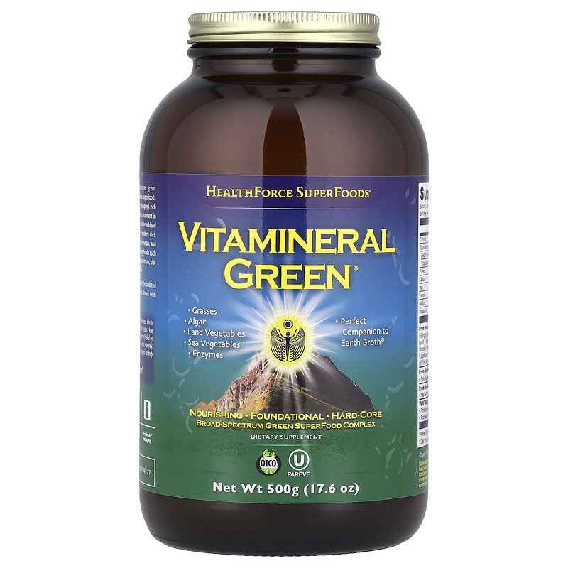 

HealthForce Superfoods, Vitamineral Green, версия 5.5, 500 г (17,64 унции)