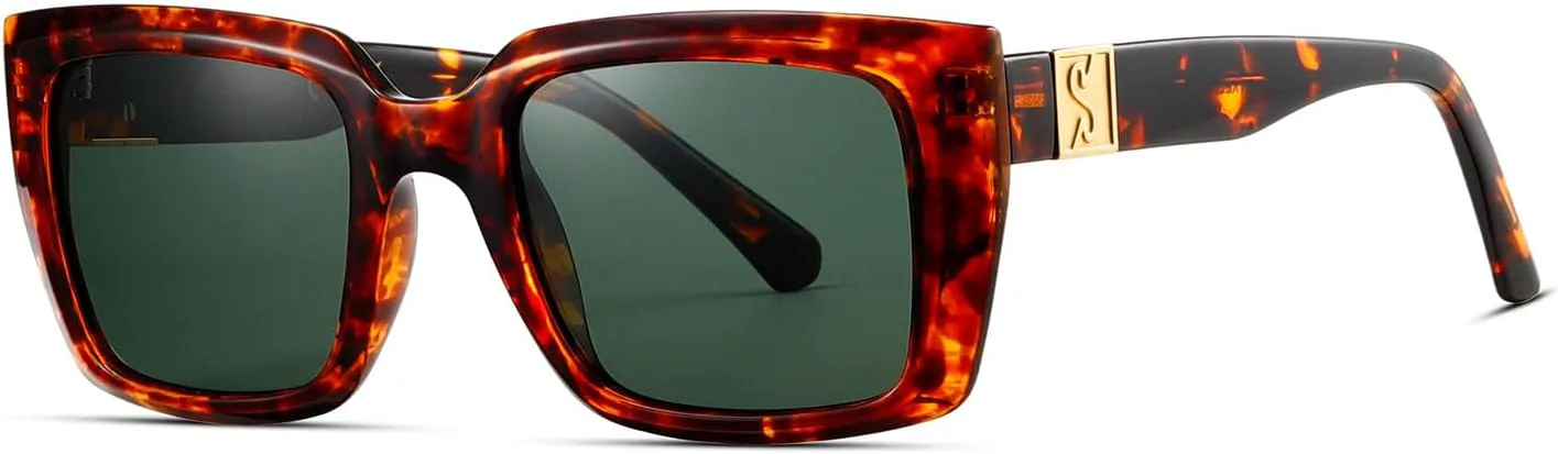 

Поляризованные ацетатные квадратные солнцезащитные очки для женщин и мужчин, ретро прямоугольные металлические дизайнерские черные очки в стиле 80-х TIGA VINTA, 3