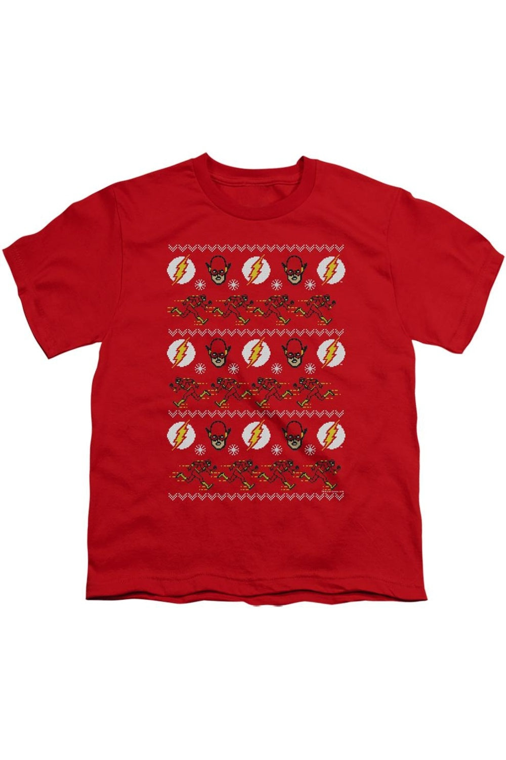 

DC Comics Flash Футболка "The Flash" с коротким рукавом в рождественском стиле для детей Gildan, красный