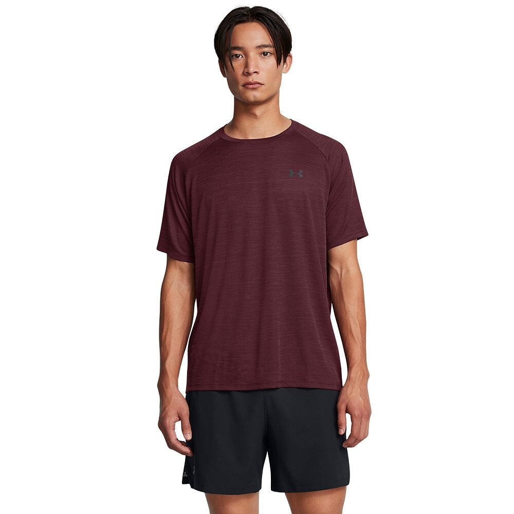 

Мужская текстурированная футболка с короткими рукавами Under Armour Tech, цвет Dark Maroon