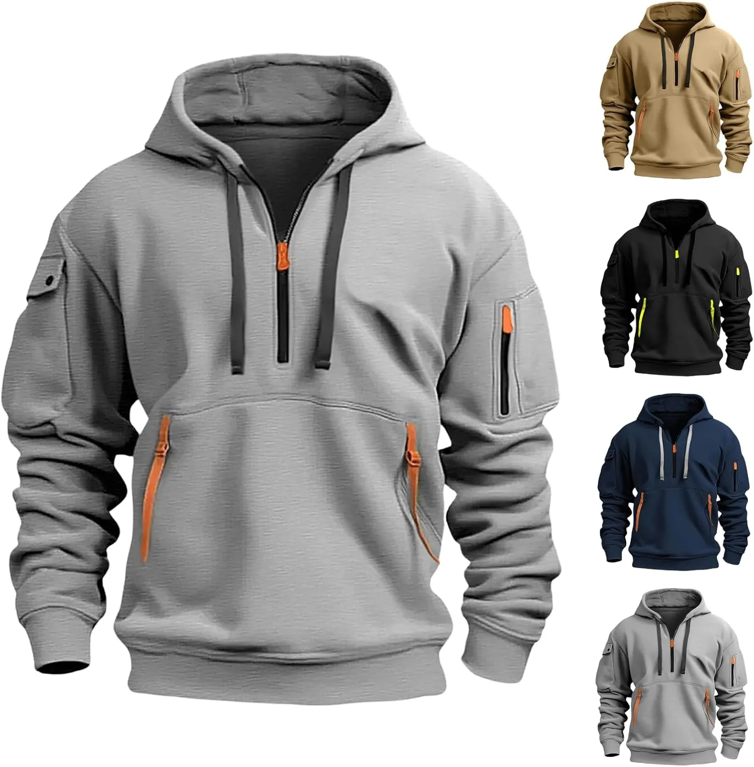 

Мужская худи на молнии с карманами ABABC