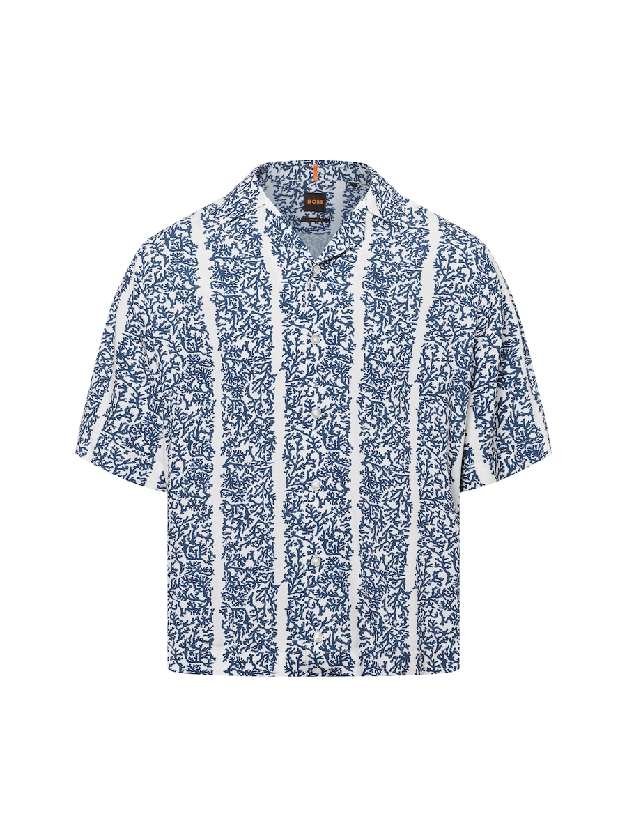 

Рубашка на пуговицах Comfort fit BOSS Lapisy_M, темно-синий/белый