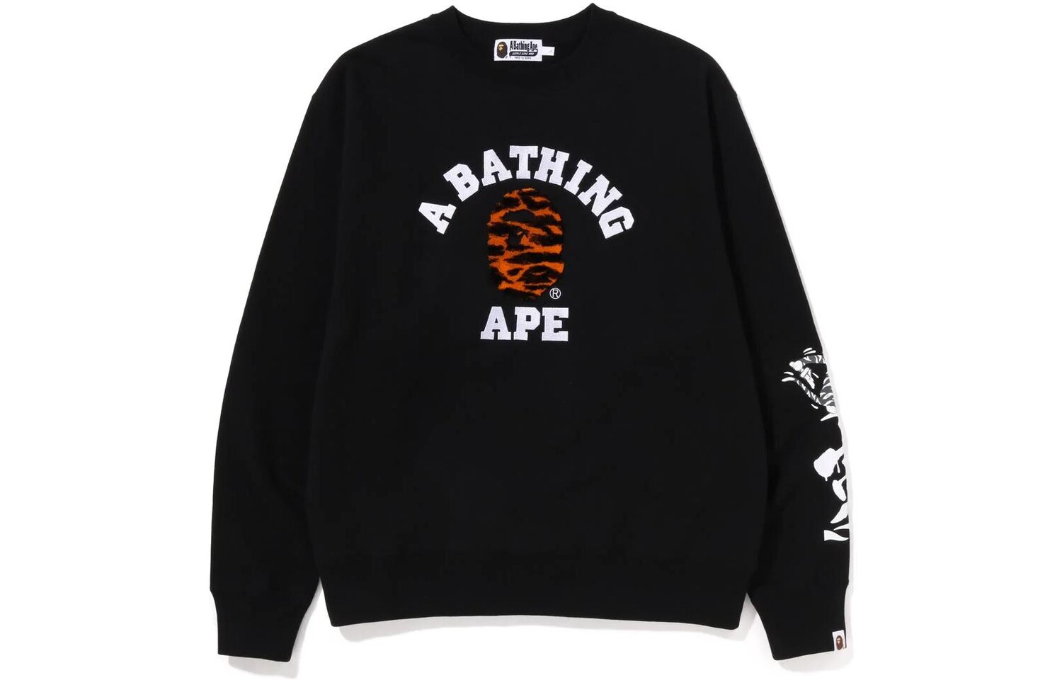 BAPE Tiger Camo College Свободный крой с круглым вырезом A Bathing Ape, черный — фото 2