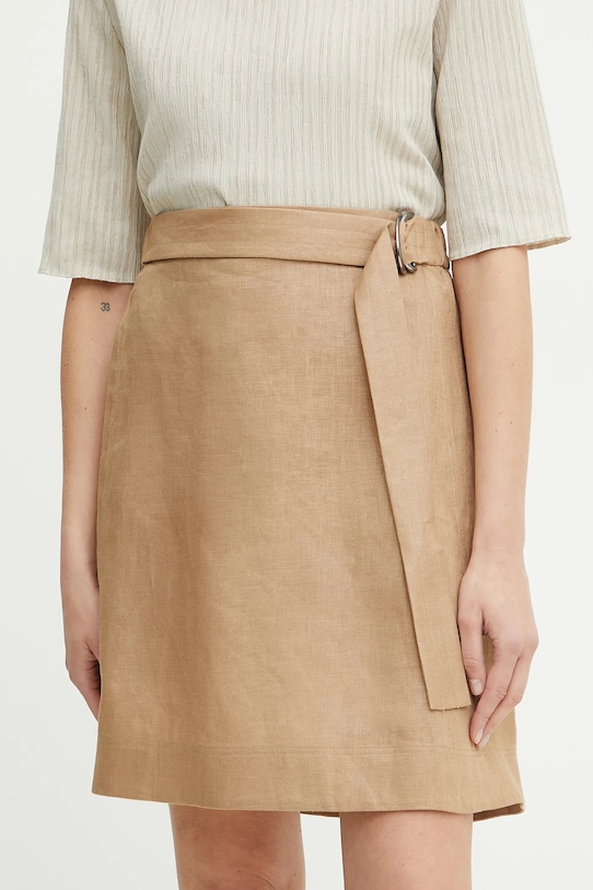 

Льняная юбка MM by Max Mara, бежевый