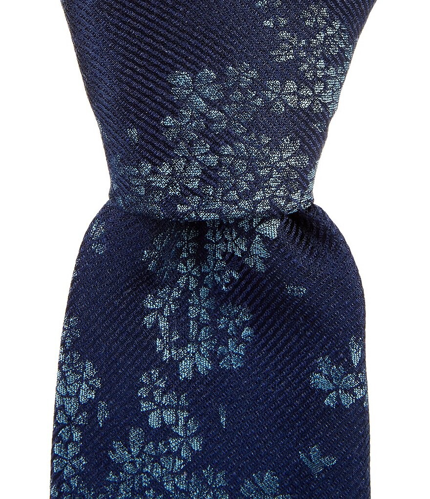 

Букеты цветов из муранского стекла 2 3/4 Тканый галстук из смесового шелка Murano, синий