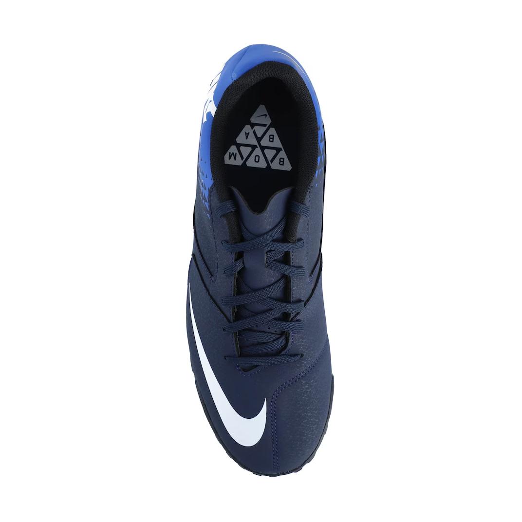 Детские футбольные бутсы Jr Bomba Tf дышащие низкие сине-белые Kids' Nike — фото 4