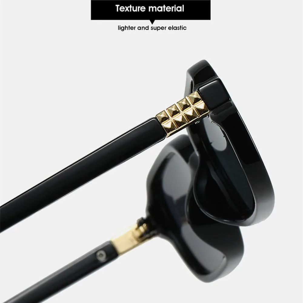 

Прямоугольные солнцезащитные очки для женщин в винтажном стиле с защитой от УФ-излучения UV400, модные панк-солнцезащитные очки для мужчин HVTVTLA, Black Gray