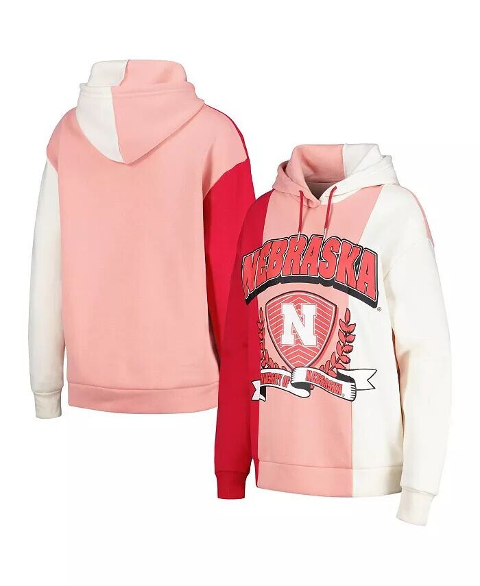 

Женский пуловер с капюшоном Scarlet Nebraska Huskers Hall of Fame Colorblock Gameday Couture