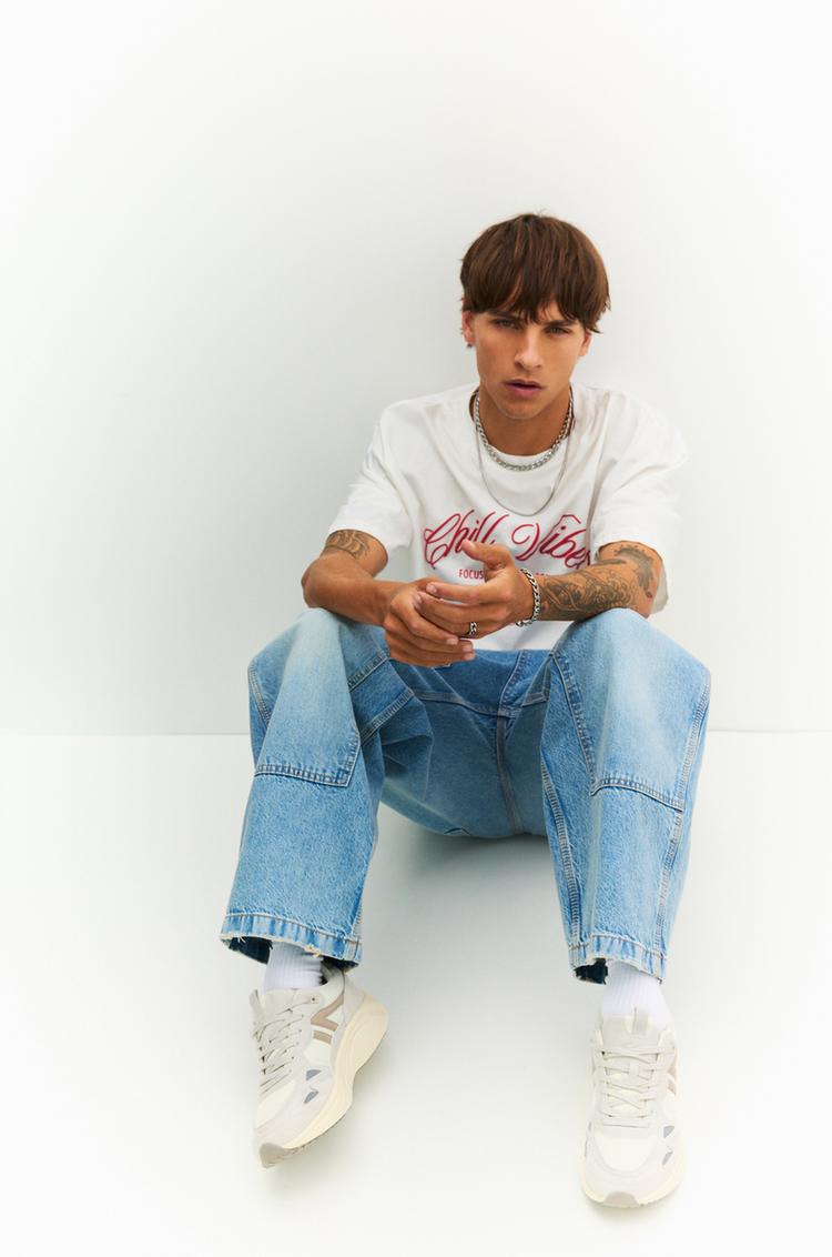 

Кроссовки из нескольких частей Pull And Bear, экрю
