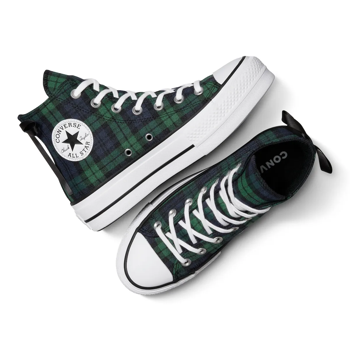 Женские кеды Chuck Taylor All Star Lift Plaid Converse, зеленый/темно-синий — фото 3