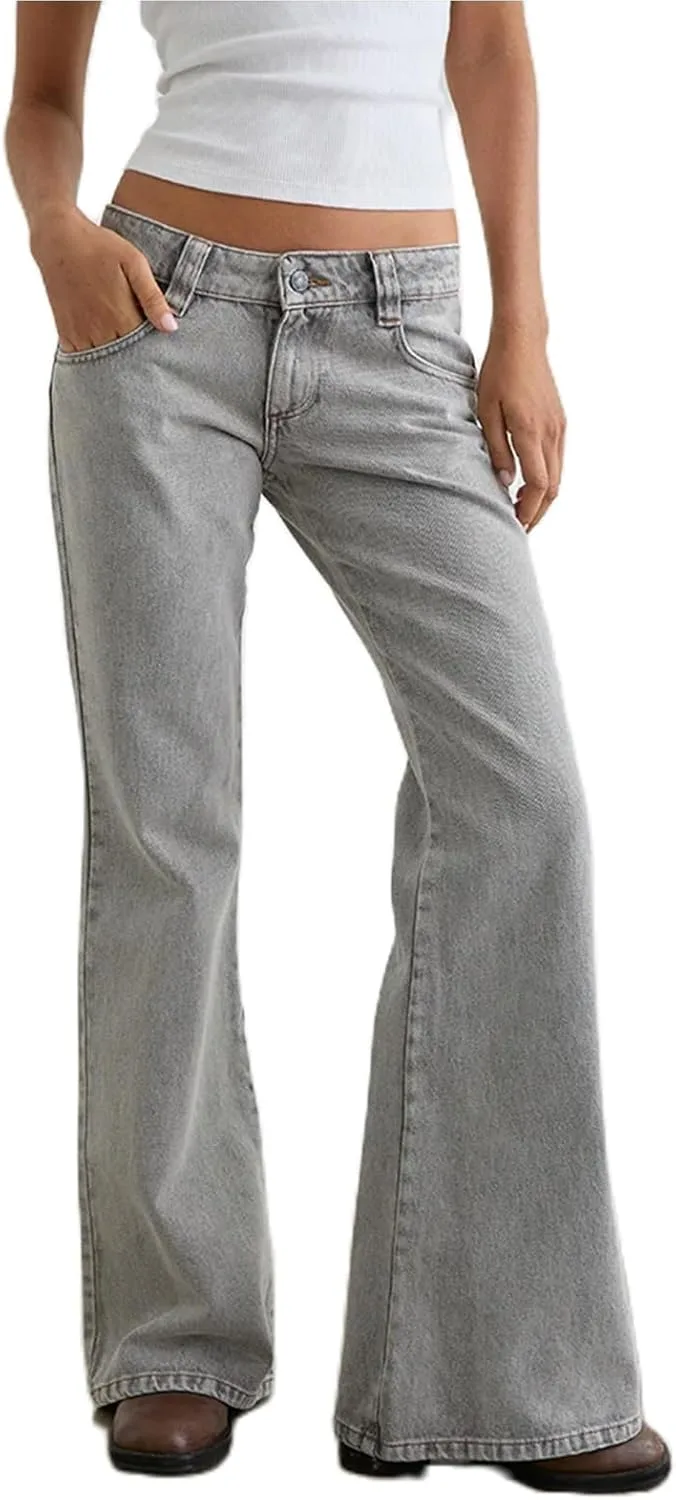 

Franhais женские джинсы bootcut low rise stretchy flare leg