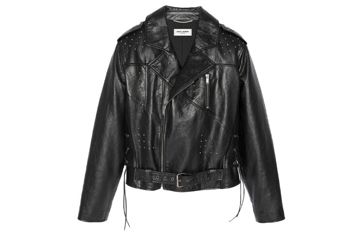 

Кожаная куртка мужская черная Saint Laurent, черный