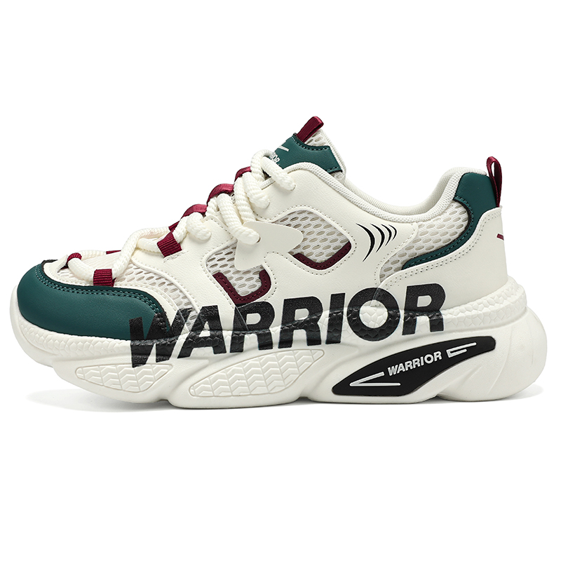 

WARRIOR Высокие устойчивые к истиранию легкие низкие массивные кроссовки мужские бежево-сине-красные, цвет Beige Blue Red