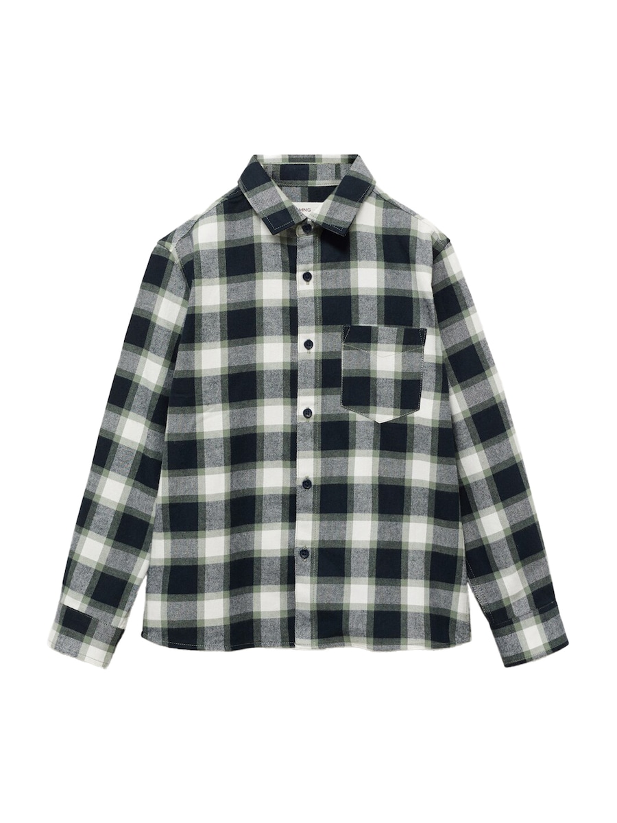 

Рубашка на пуговицах классического кроя MANGO KIDS THEO, темно-синий