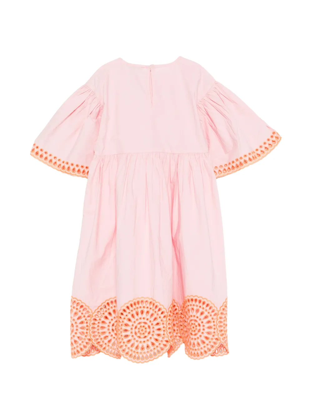 Платье с вышивкой и рюшами Stella Mccartney Kids, розовый — фото 2