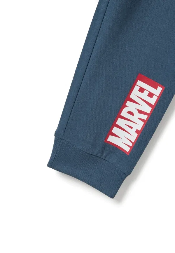 Пижамный комплект с принтом Marvel, брюки и футболка, Ovs grey, синий/серый — фото 3