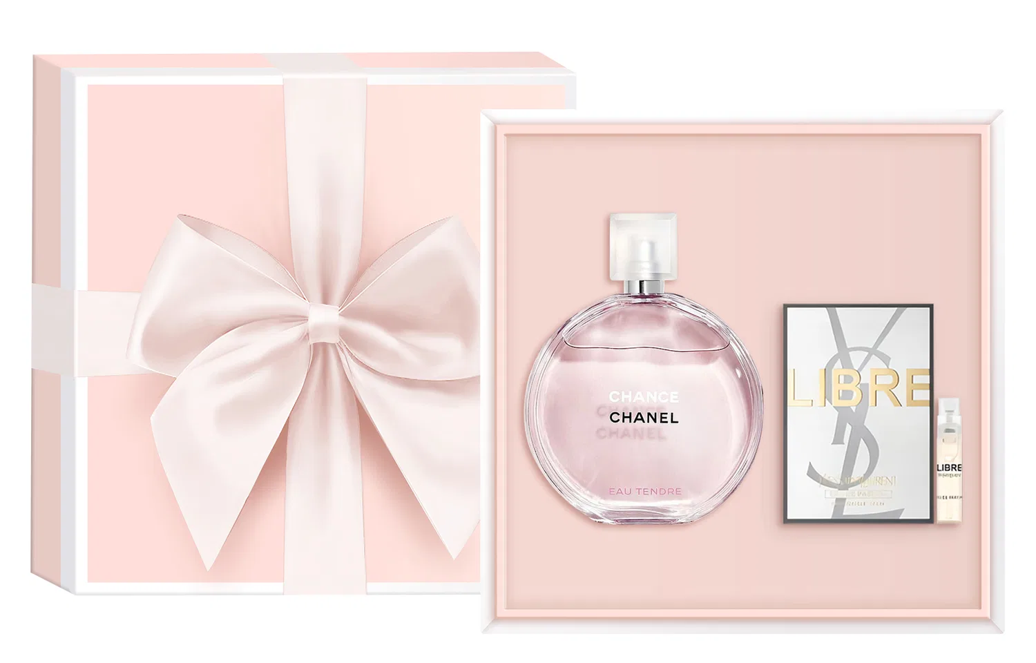 Женский подарочный набор парфюмерии CHANEL Chance Eau Tendre, 50 мл, с пробником, CHANEL, Pink
