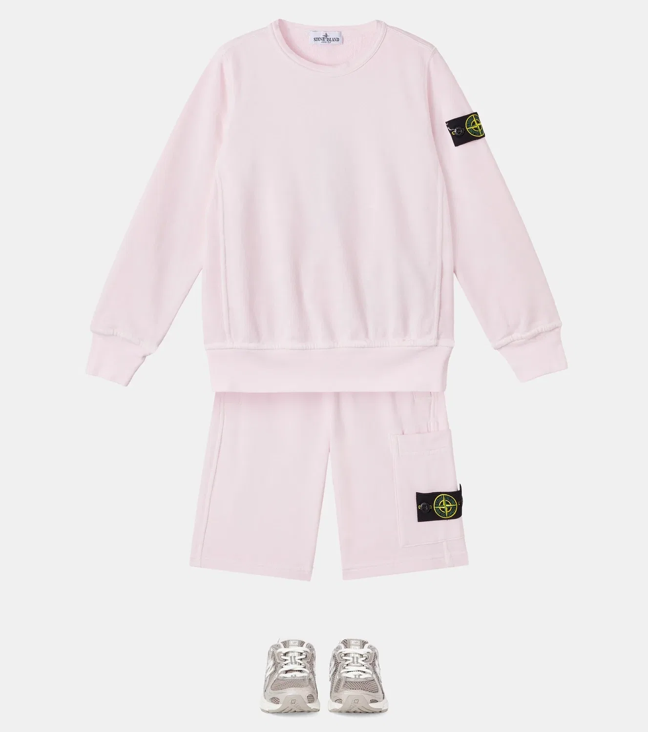 Свитшот хлопковый Compass Stone Island Junior, розовый — фото 2