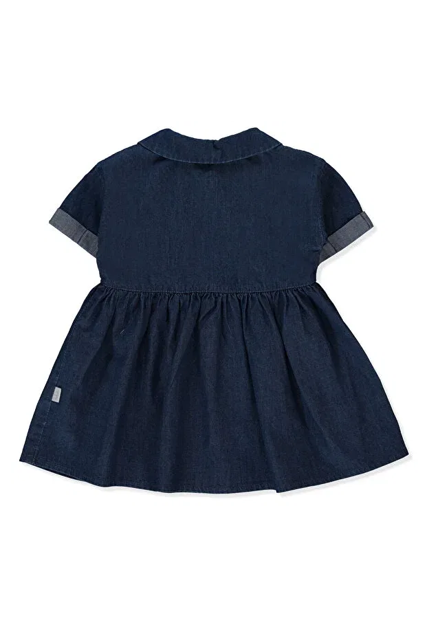 Детское платье для девочек с длинным рукавом Tencel dress Bebetto, Navy Blue — фото 2