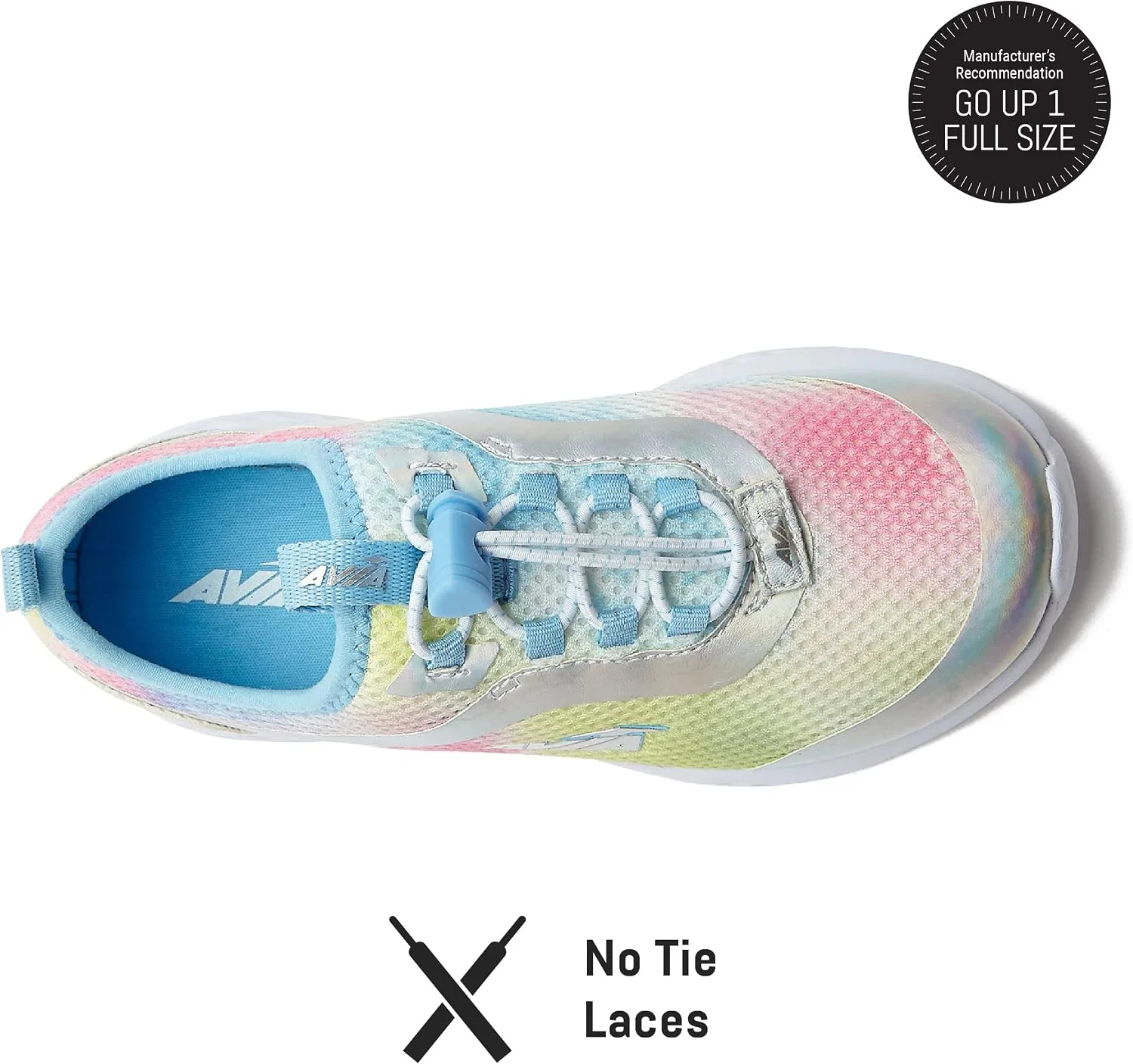 Детские кроссовки для девочек без шнуровки Avi Spirit Slip On Avia, Medium Blue/White/Multicolor — фото 4