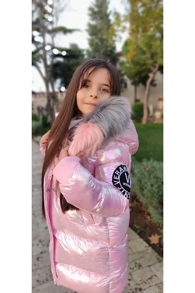 Детское пальто для девочек с длинным рукавом Minigimin Dolabı, Pink — фото 2