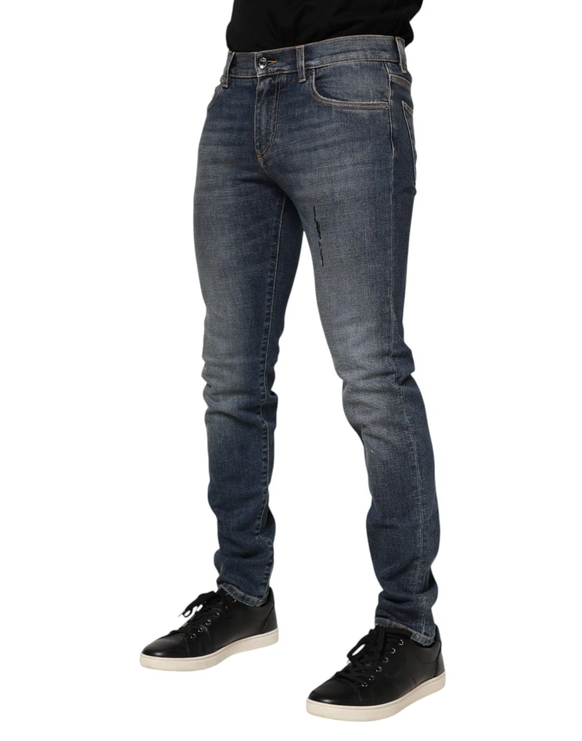 Мужские джинсы-скинни с потертостями Skinny Jeans Dolce & Gabbana, Blue — фото 3