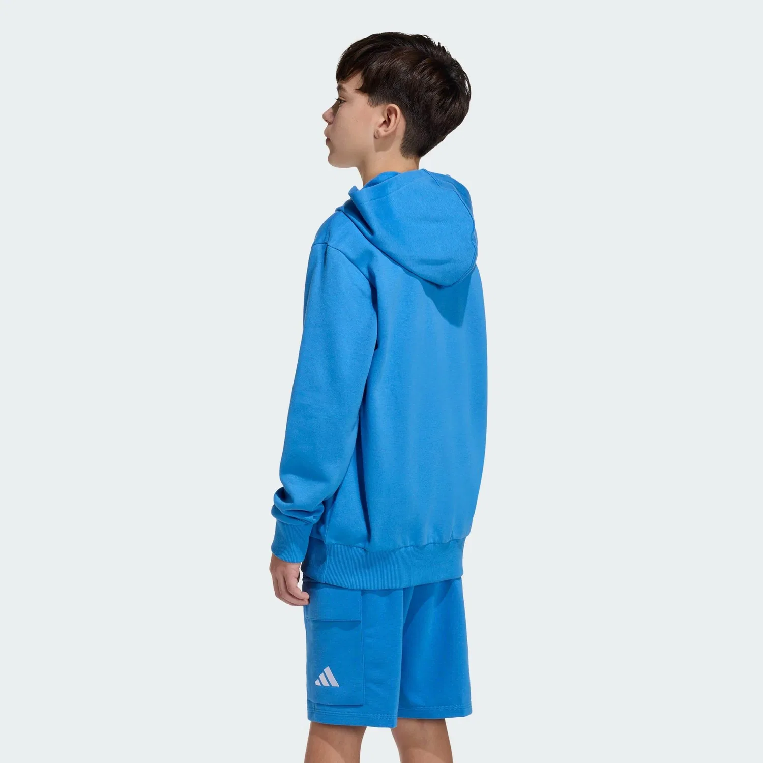 Детское худи с капюшоном Essentials Kids Hoodie Adidas, Blau Weiss — фото 3