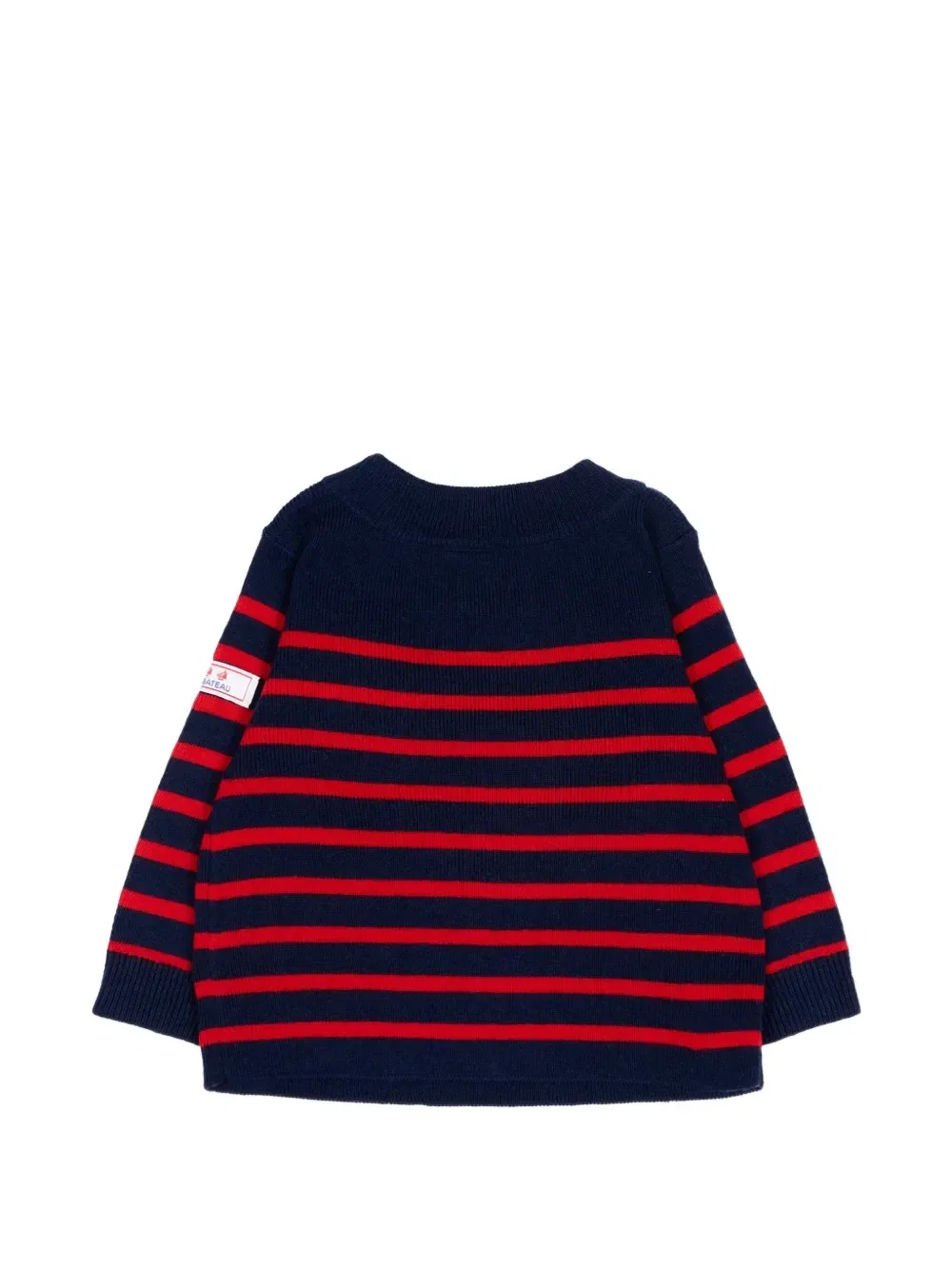 Полосатый джемпер с пуговицами Petit Bateau, синий — фото 2