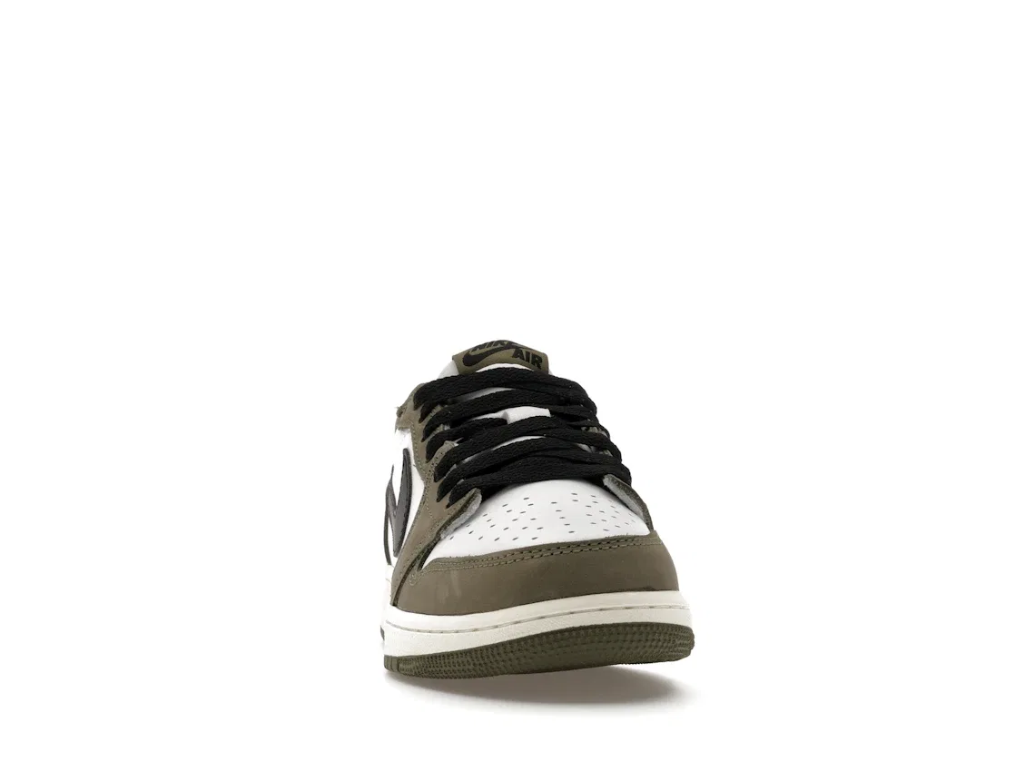 Детские кроссовки с низким силуэтом Jordan 1 Retro Low OG Medium Olive, Medium Olive/Summit White/Sail/Black — фото 2