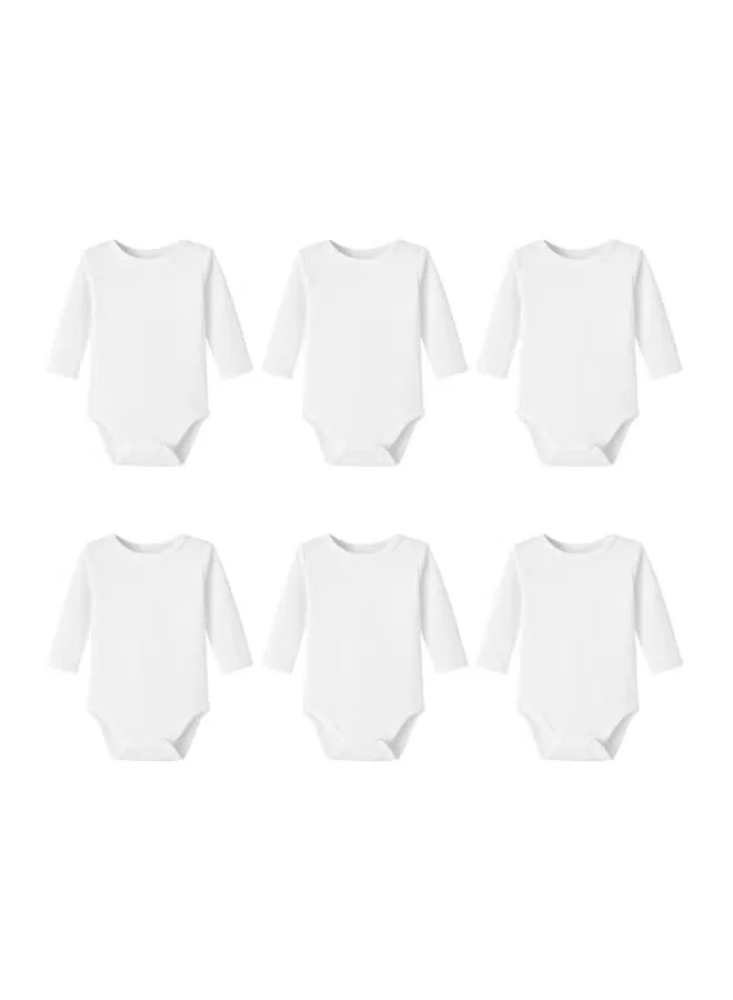 Боди-комбинезон с длинным рукавом комплект 6 шт Printshop4Me, белый