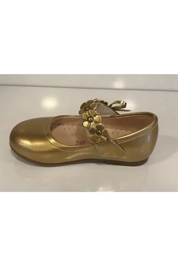 Детские балетки для девочек с принтом Toddler, Gold — фото 2
