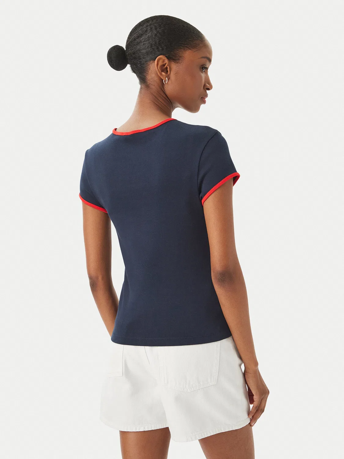 Женская футболка приталенного кроя Logo Graphic Ringer Tommy Hilfiger, темно-синий — фото 3