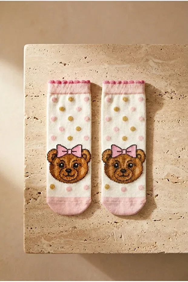 Детские носки для девочек с принтом Ocean Odyssey Bear Katia&Bony, Pink — фото 3