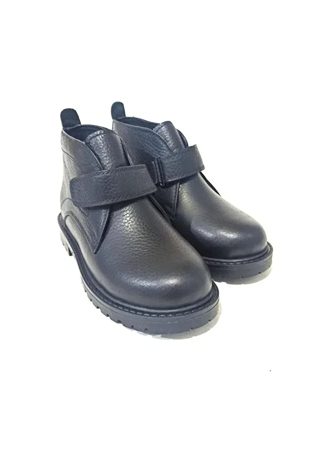 Детские ботинки для девочек с мехом Genuine Leather Fur Children's Classic Boots Winter Shoes, Black