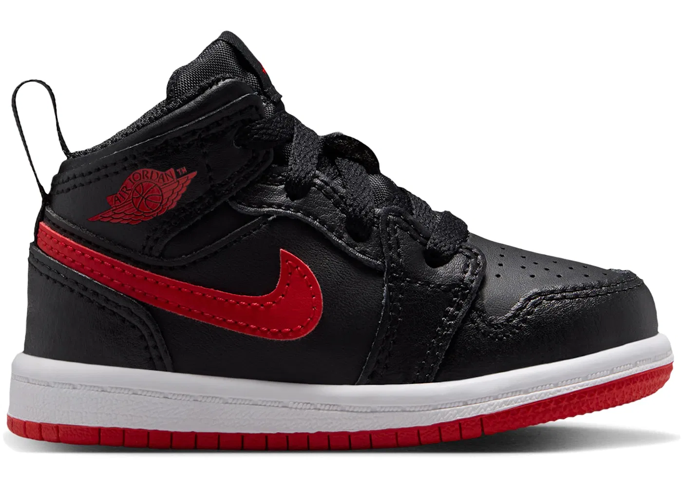 Детские кроссовки с высоким берцем Jordan 1 Mid Jordan, Black/White/University Red