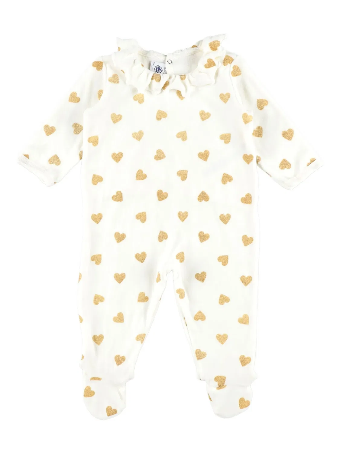 Боди с оборками и принтом Petit Bateau, нейтральные цвета