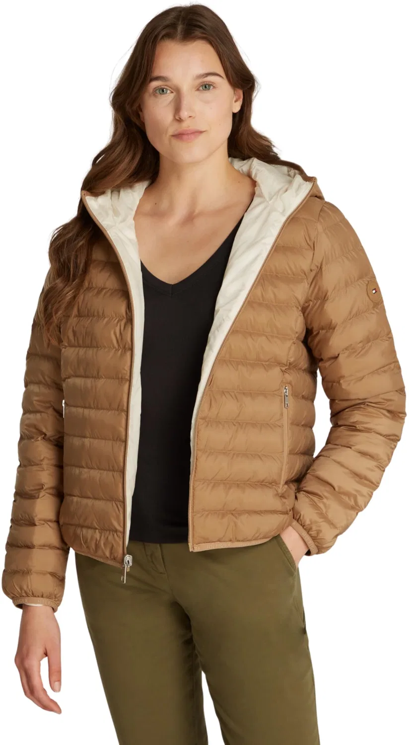 Женская куртка утепленная двусторонняя Tommy Hilfiger, Khaki (Safari Canvas)
