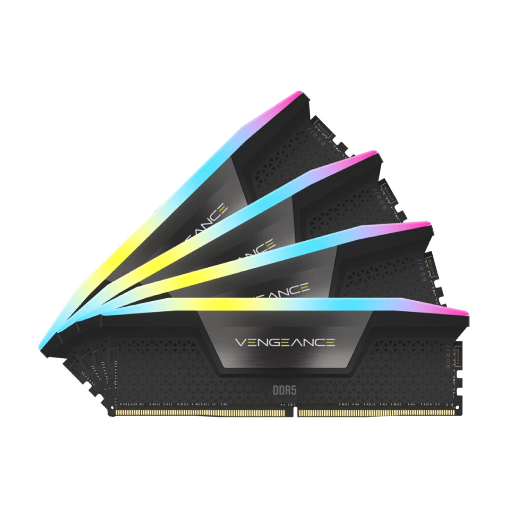 

Оперативная память CORSAIR Vengeance RGB, 128 Гб DDR5 (4x32 Гб), 5600 МГц, CL40, CMH128GX5M4B5600C40, черный