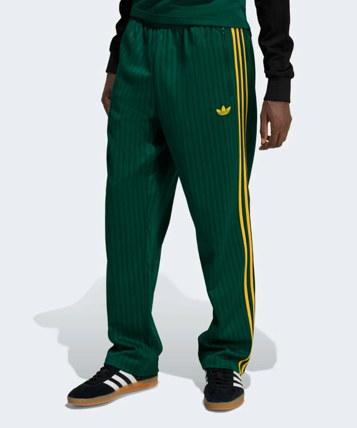 Мужские спортивные брюки свободного кроя с полосками Firebird Pinstripe Adidas Originals, Зеленый