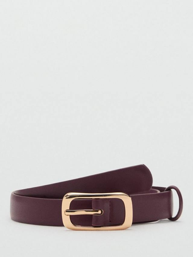 

Массивный ремень с прямоугольной пряжкой Mango, Dark Red