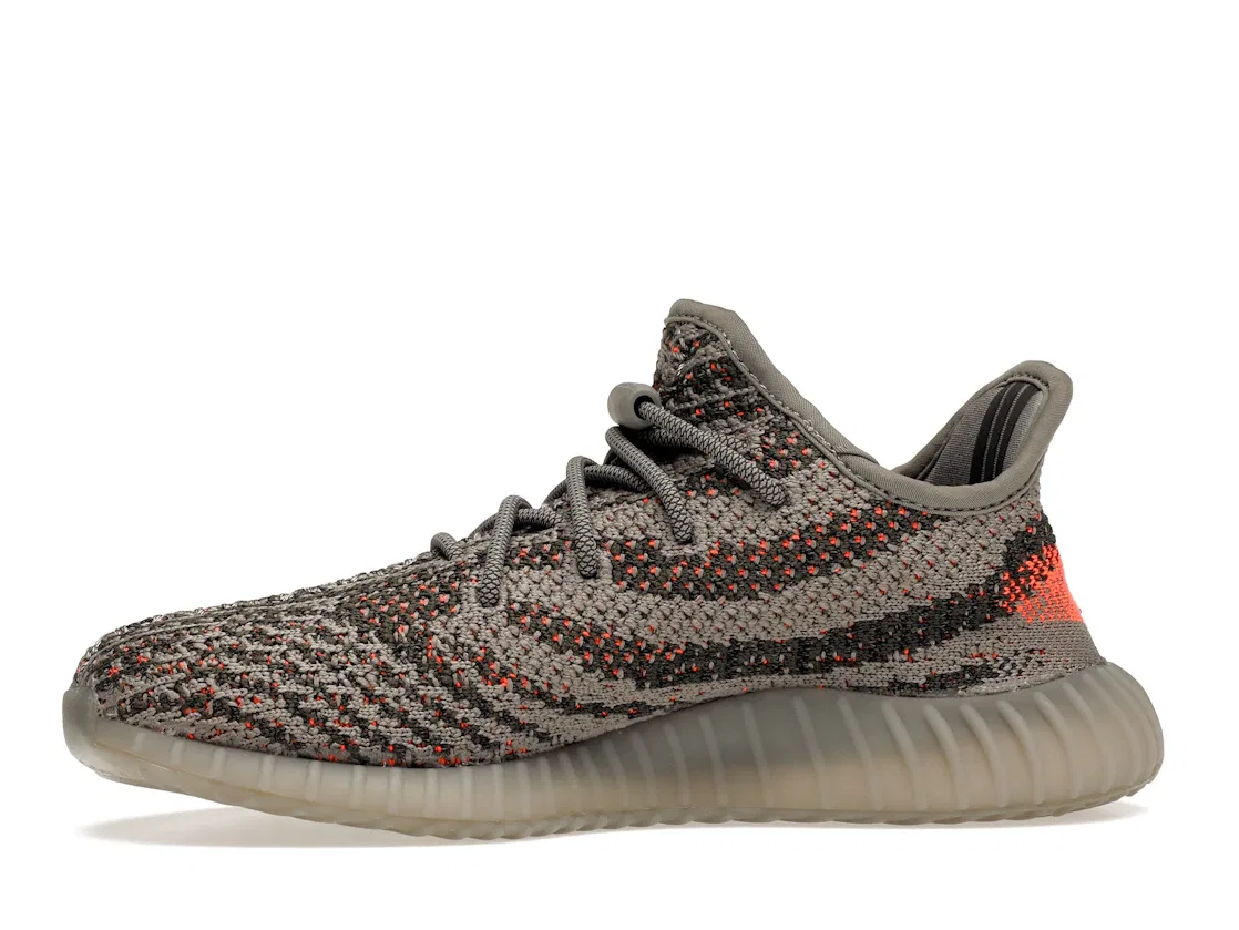 Детские кроссовки Lifestyle с принтом Adidas Yeezy Boost 350 V2, Reflective/Steeple Grey/Solar Red — фото 3