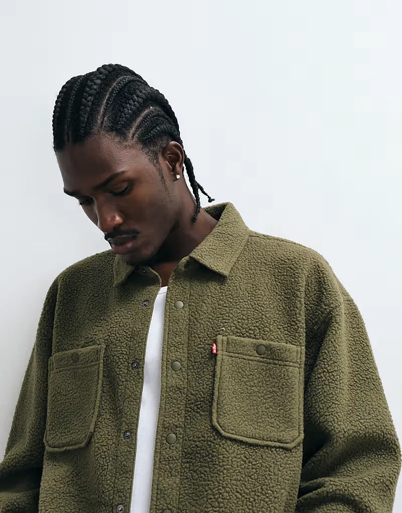 Рубашка Levi's из искусственной кожи, зеленый — фото 4