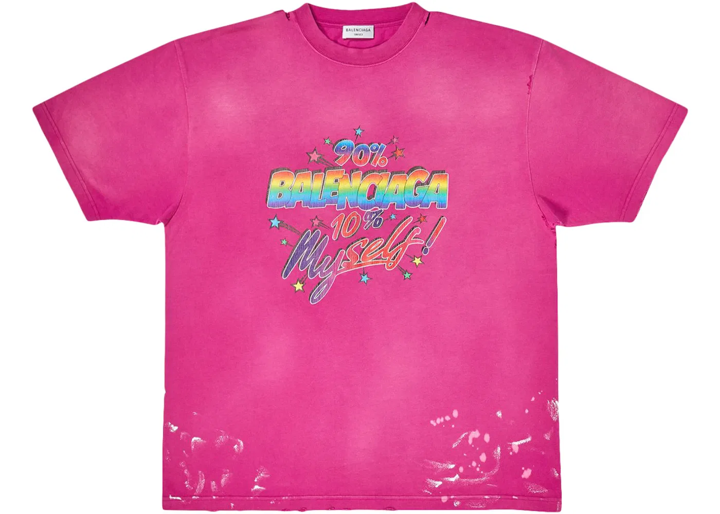 Женская футболка свободного кроя с принтом 90/10 Large Fit Vintage Balenciaga, Dark Pink