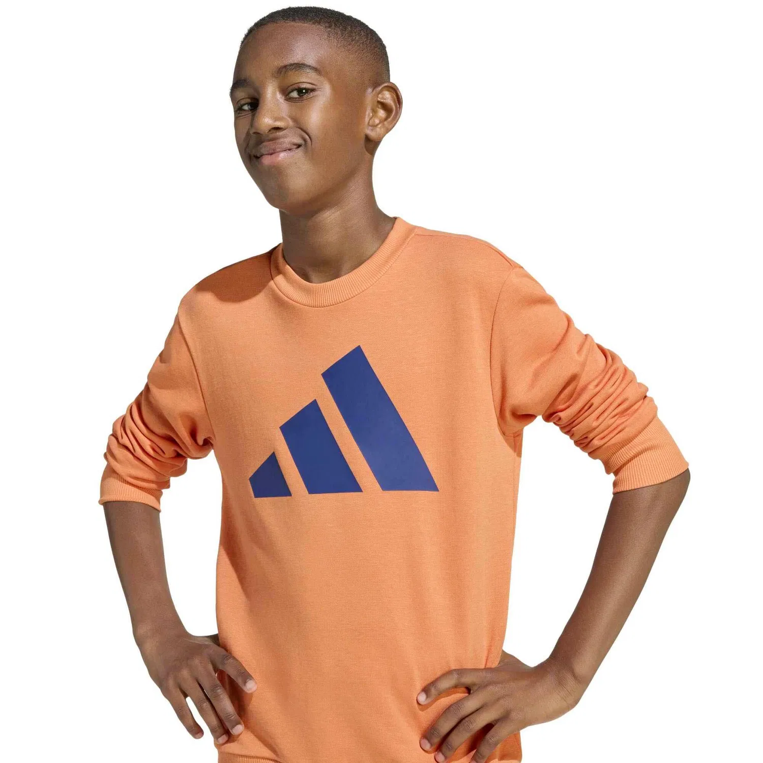 Детский спортивный костюм из футера Essentials Adidas, Mango Navyblau Orange — фото 4